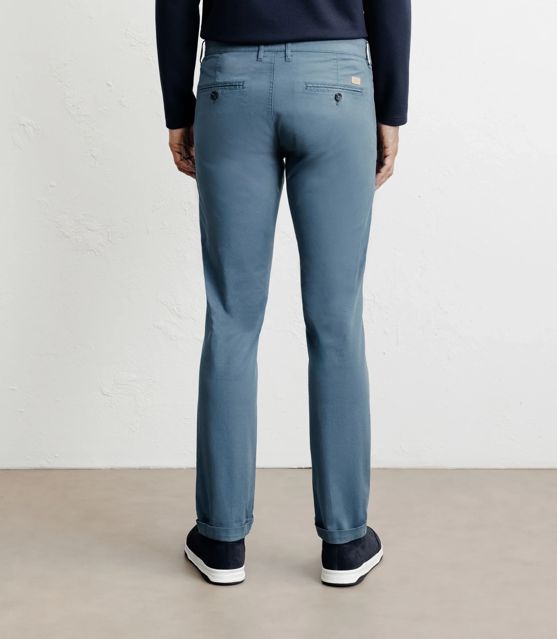 Pantalon coton stretch bleu canard – Image 4
