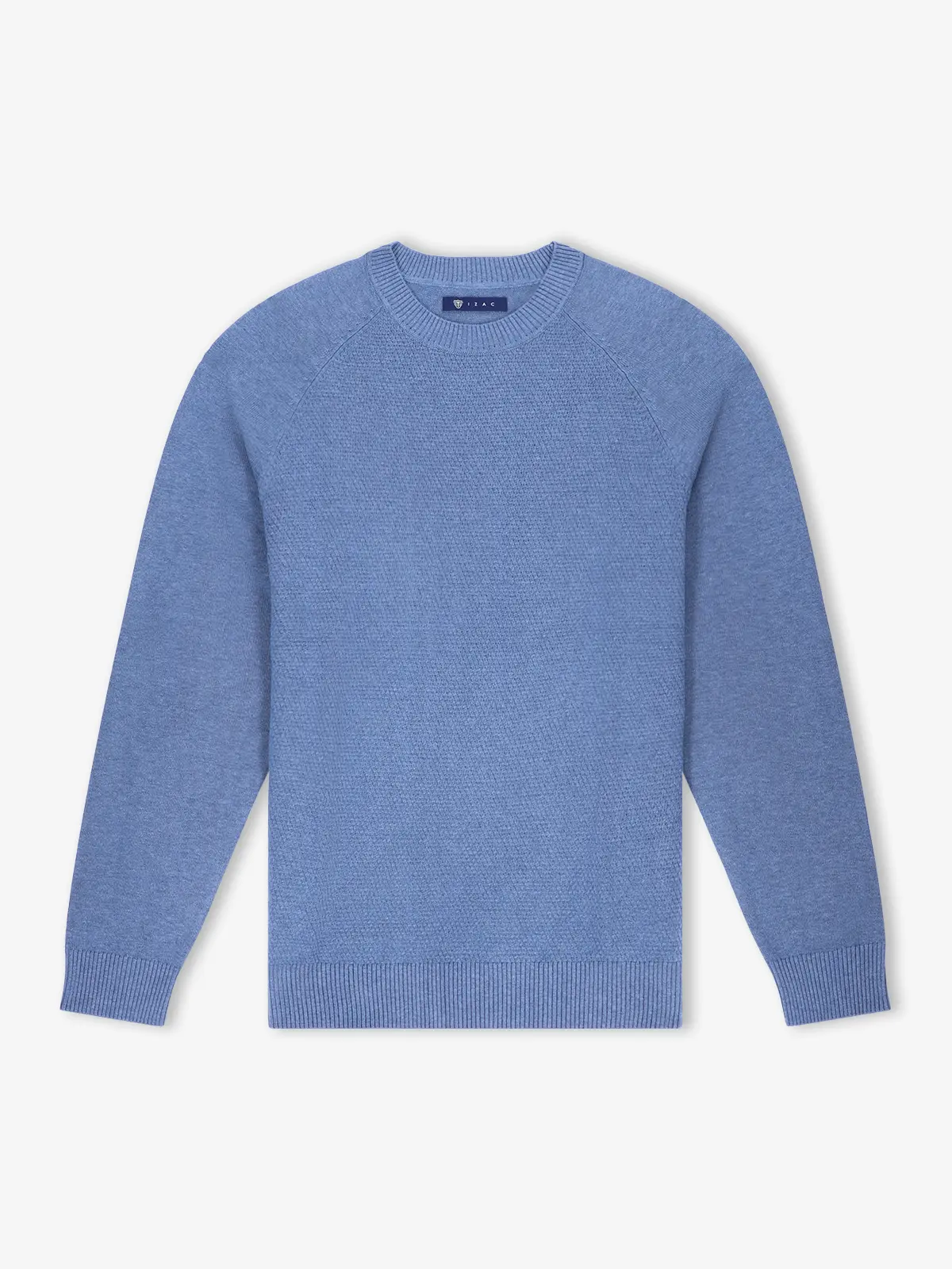 Pull col rond jeux de point indigo