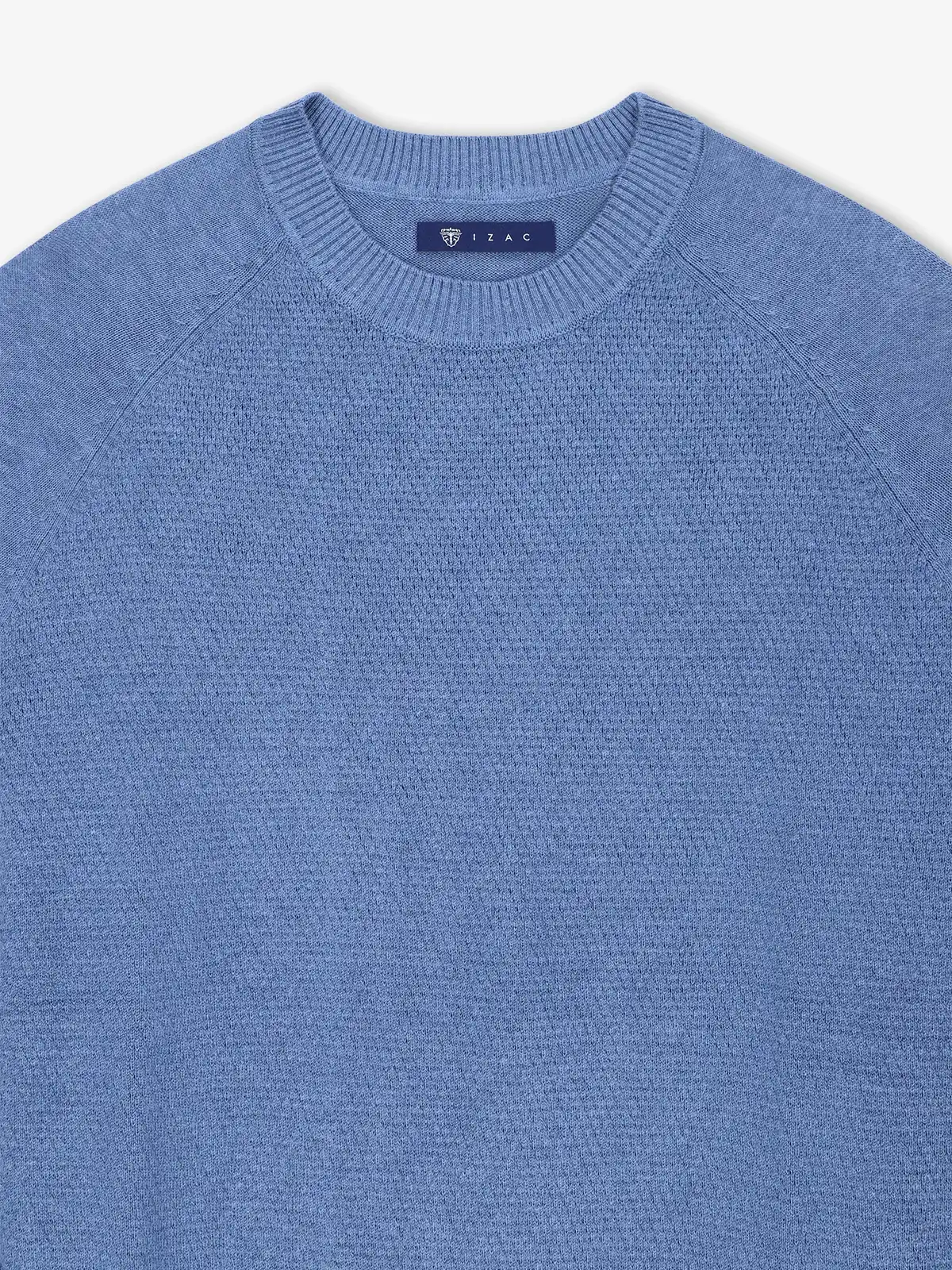 Pull col rond jeux de point indigo – Image 2