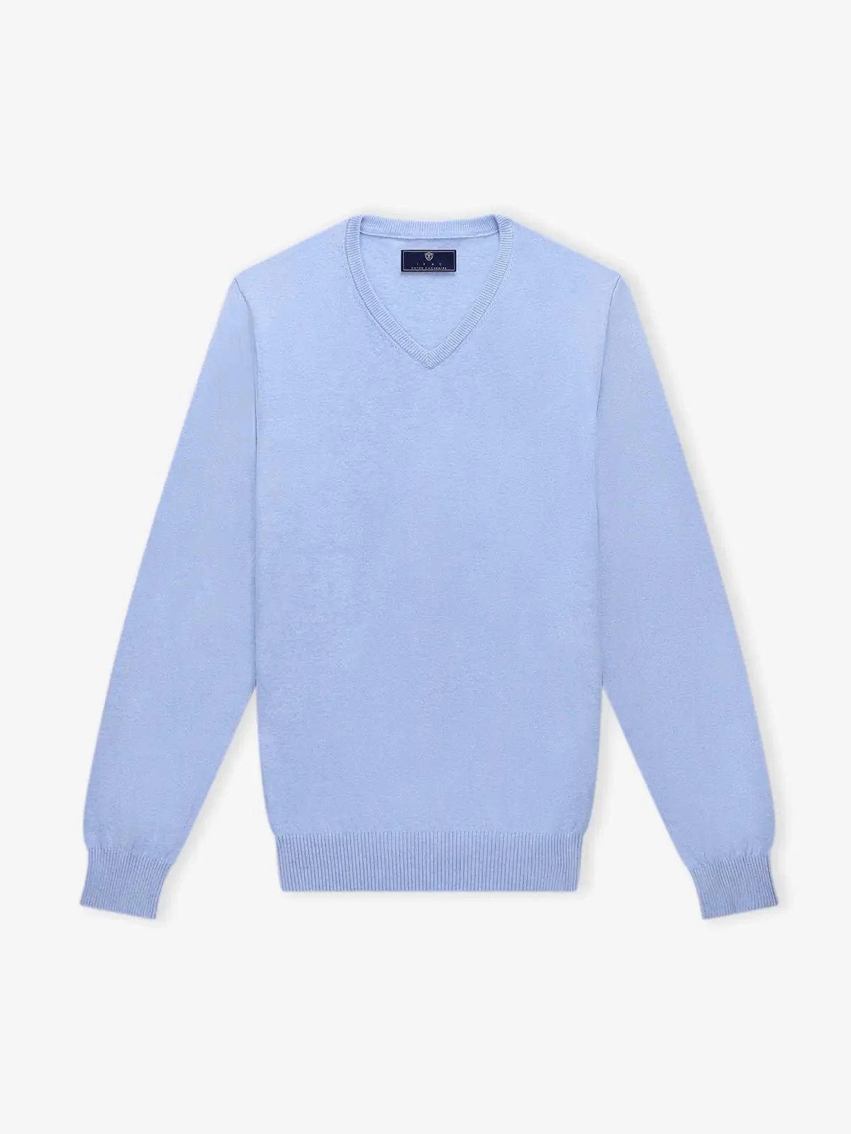 Pull col V bleu ciel