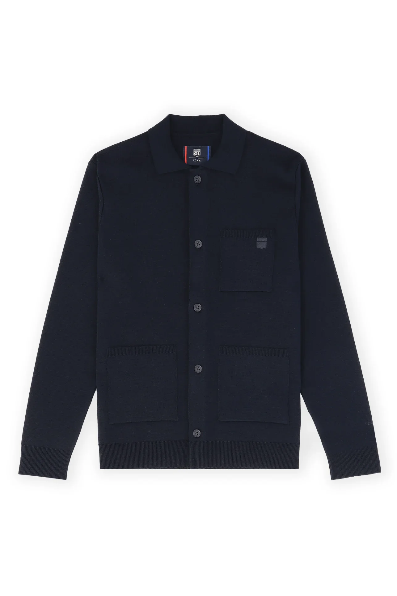 Cardigan surchemise en maille boutonné marine – Image 2