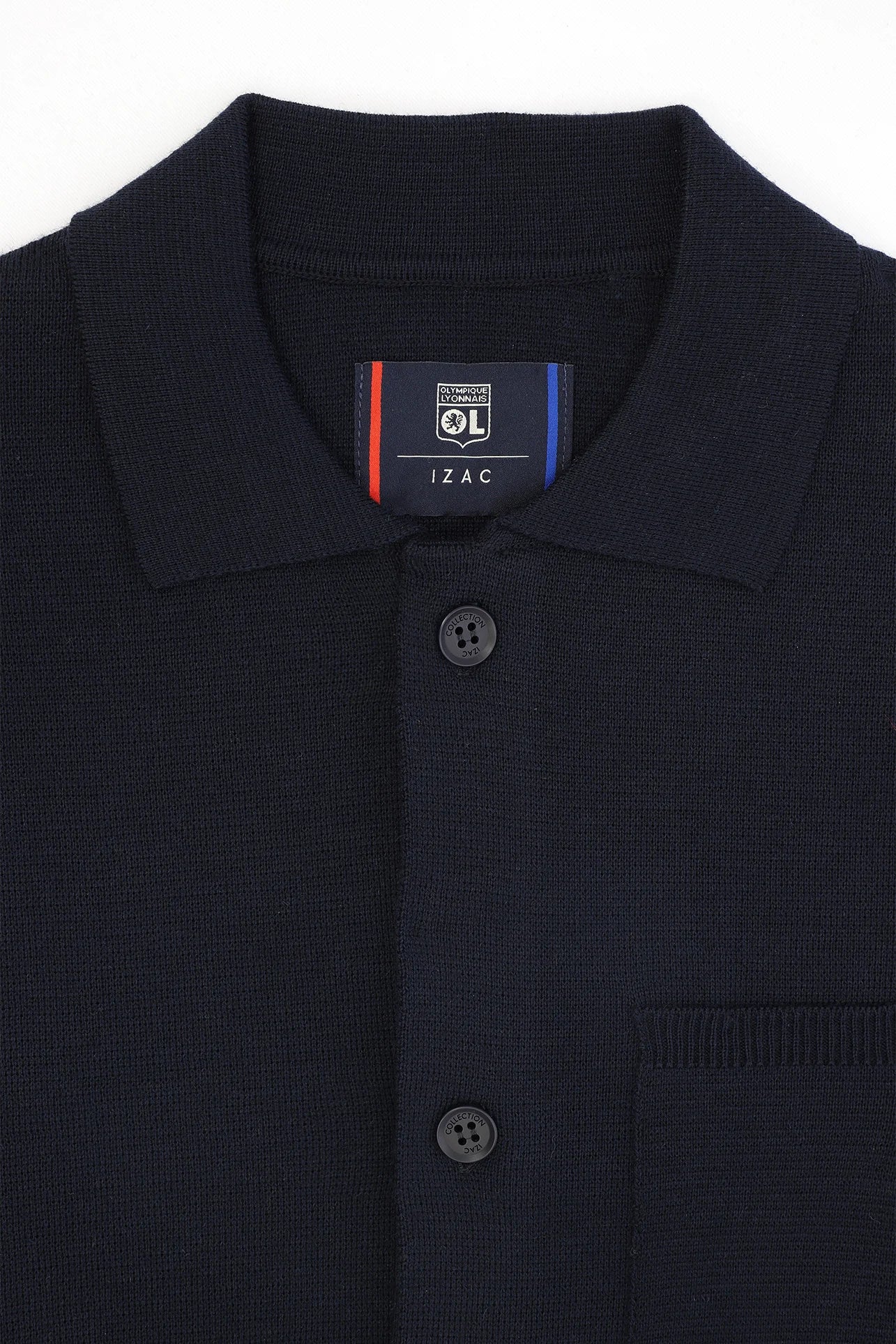 Cardigan surchemise en maille boutonné marine – Image 3