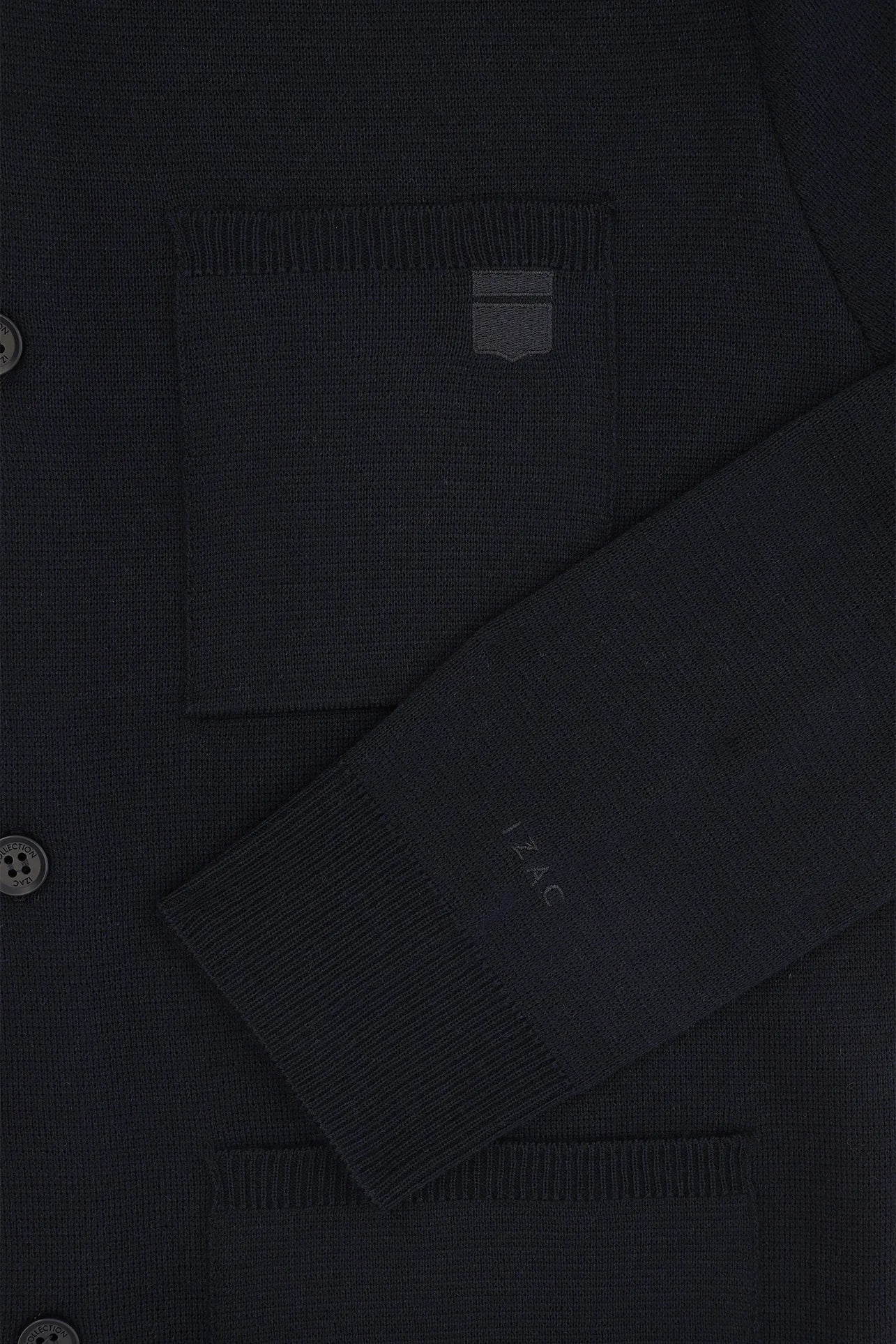 Cardigan surchemise en maille boutonné marine – Image 4