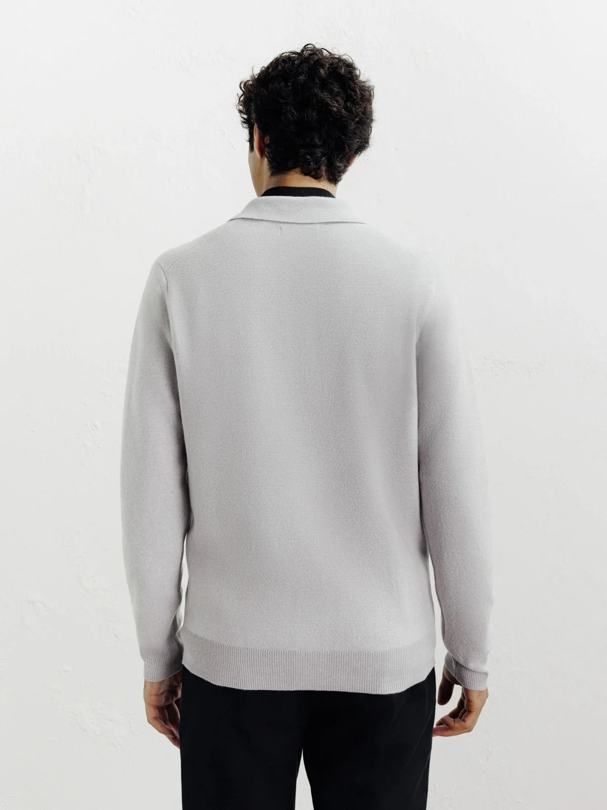 Cardigan surchemise en maille gris chiné – Image 4