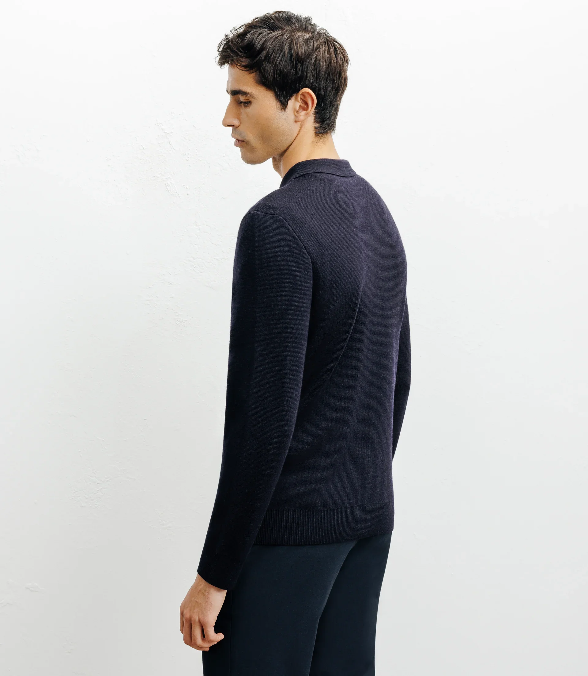 Cardigan surchemise en maille marine – Image 4