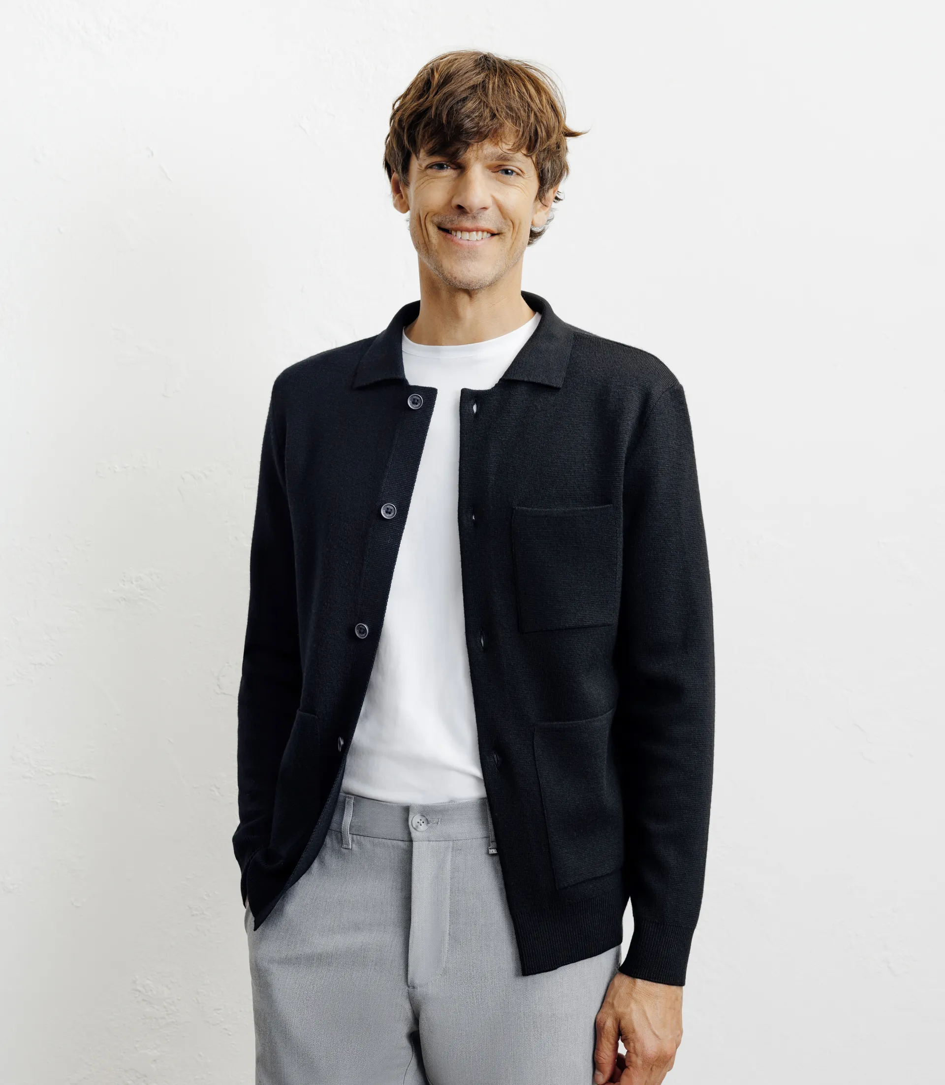 Cardigan surchemise en maille noir