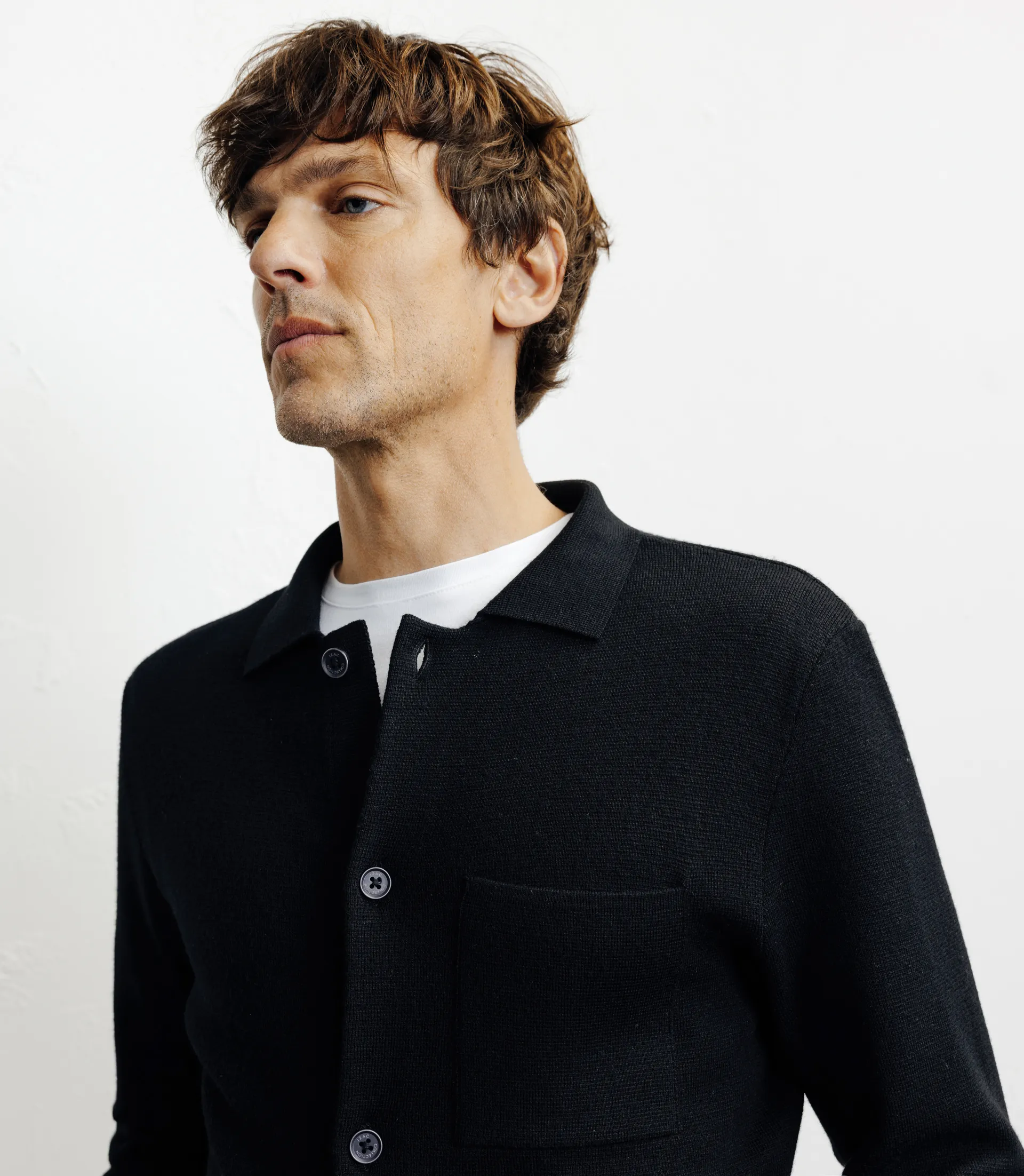 Cardigan surchemise en maille noir – Image 2