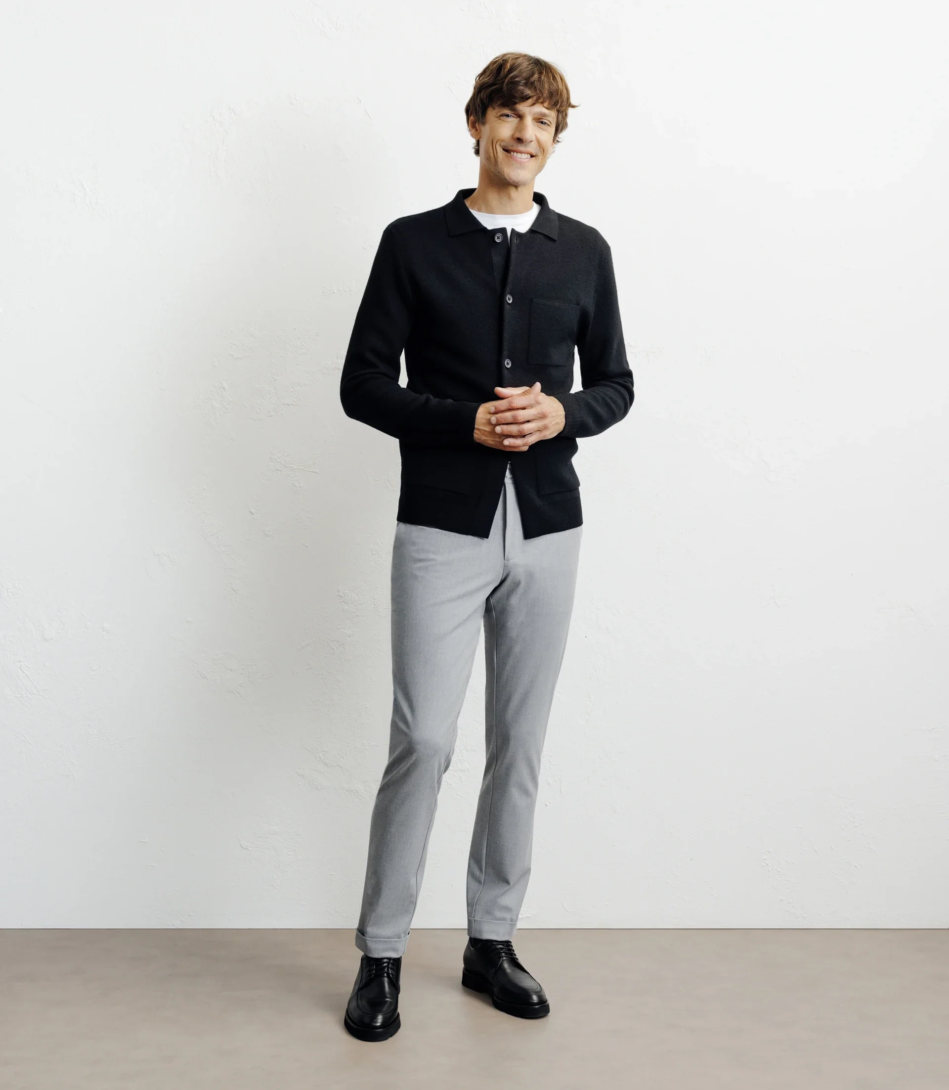 Cardigan surchemise en maille noir – Image 3