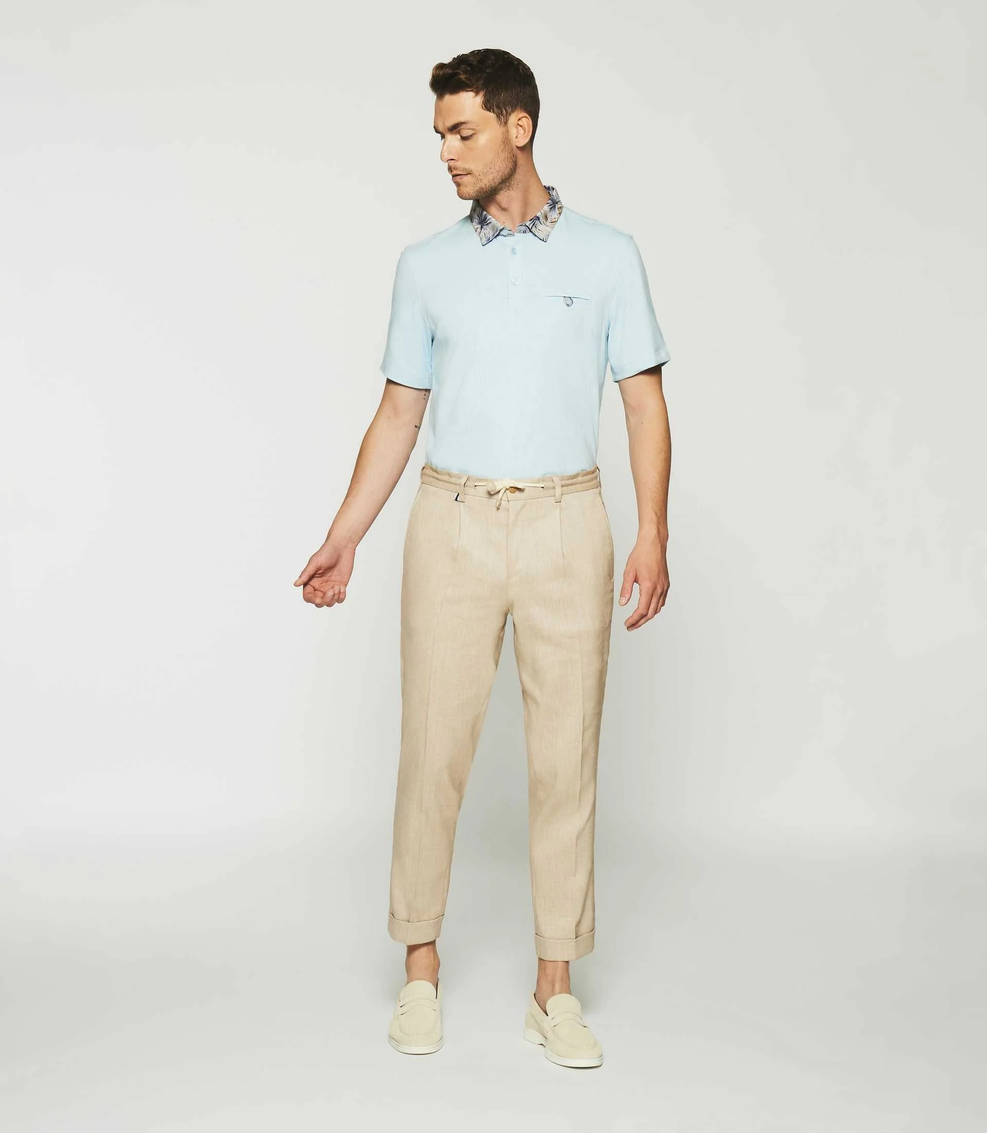 Pantalon ville en lin camel BALICIO – Image 5