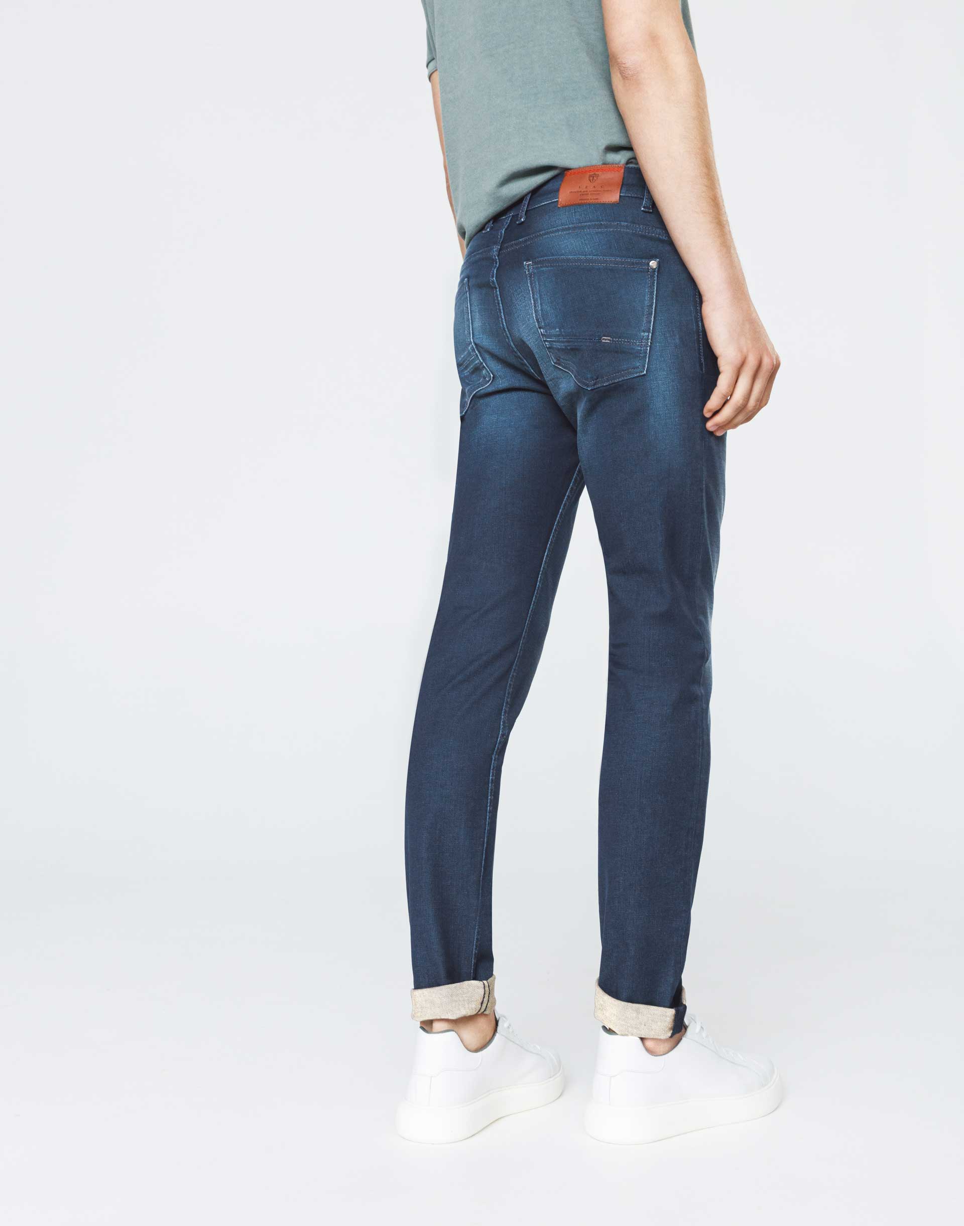 Jean enduit bleu gris délavé – Image 2