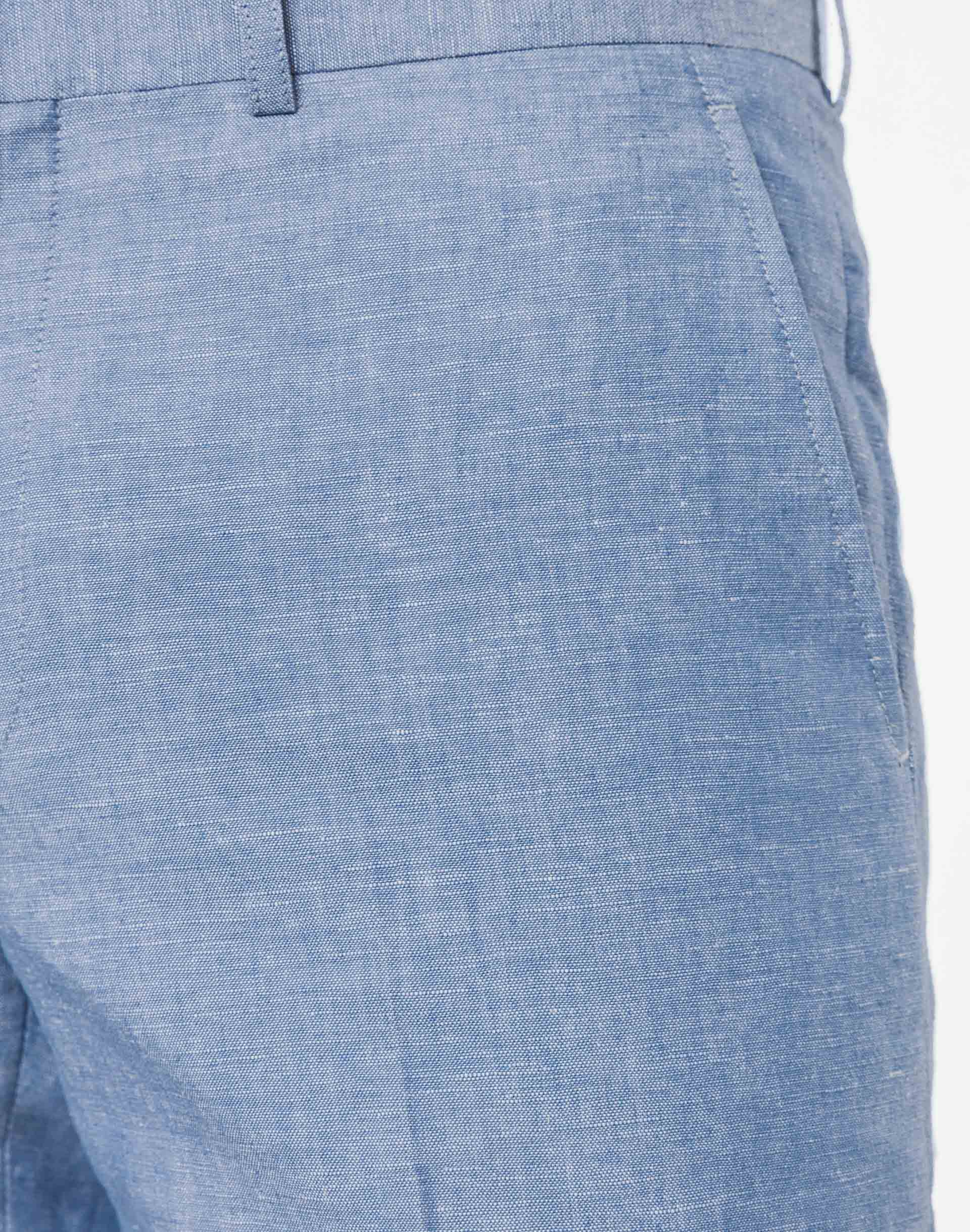 Pantalon lin et coton ciel "Tleny" – Image 2